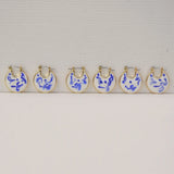 Arrival Women Unique Porcelain Enamel Hoop Earrings