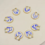 Arrival Women Unique Porcelain Enamel Hoop Earrings