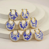 Arrival Women Unique Porcelain Enamel Hoop Earrings
