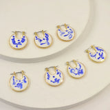 Arrival Women Unique Porcelain Enamel Hoop Earrings