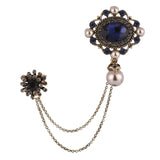 Arrival Women Palace Vintage Rhinestone Chains Pins Retro Pearl Pendant Brooches