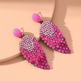 Pink Zircon Leaf Stud Earrings for Women