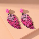 Pink Zircon Leaf Stud Earrings for Women