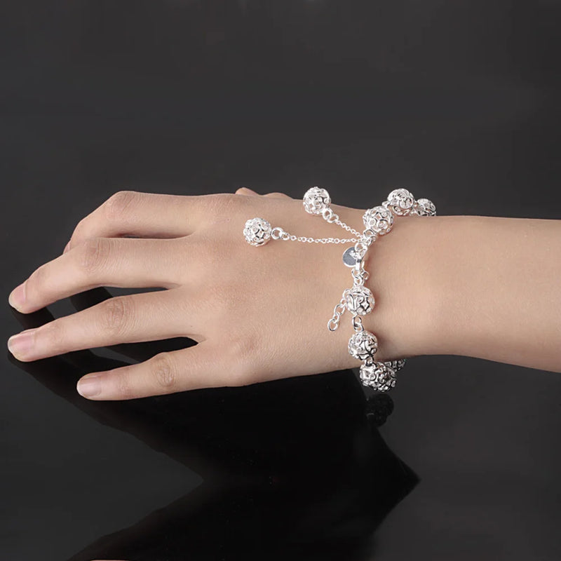 Arrival Women's 925 Silver Bohemian Ball Bracelet 10MM