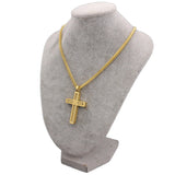 Stainless Steel Cross Necklace 60CM Chain Pendant Screw Cross Men's Necklace
