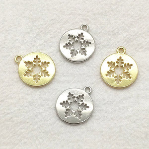 100pcs Snowflakes Charm For Necklace Earring DIY Jewelry Findings