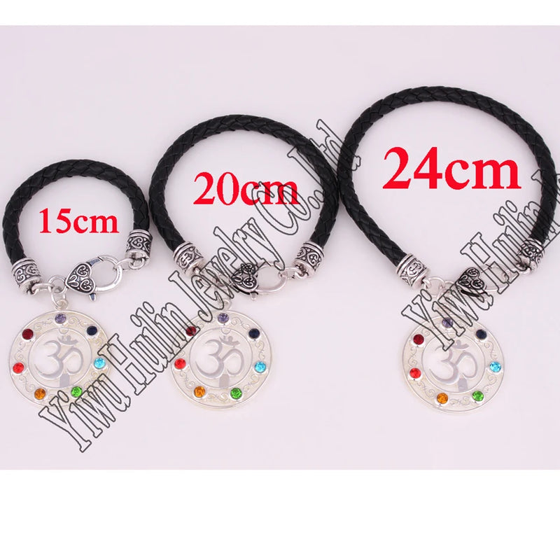 OM Yoga Crystal Healing Reiki Pendant Bracelet