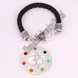 OM Yoga Crystal Healing Reiki Pendant Bracelet