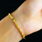 Arrival Pure Heart Link Bracelet 24K Yellow for Girls 16+4cm