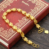 Arrival Pure Heart Link Bracelet 24K Yellow for Girls 16+4cm