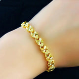Arrival Pure Heart Link Bracelet 24K Yellow for Girls 16+4cm