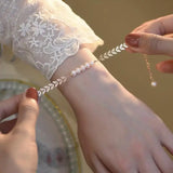 Romantic 18K Freshwater Pearl Moonstone Bracelet for Women
