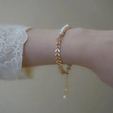 Romantic 18K Freshwater Pearl Moonstone Bracelet for Women