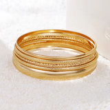 12PCS/SET Metal Alloy Big Circle Bracelet Bangles for Women Girls Punk Jewelry