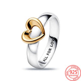 Heart Radiant Two-tone Ring 925 Sterling Silver