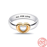Heart Radiant Two-tone Ring 925 Sterling Silver