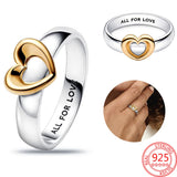 Heart Radiant Two-tone Ring 925 Sterling Silver