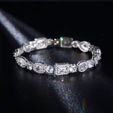 Heart Rose Silver Bracelet Bangle for Women Wedding