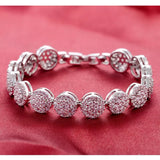 Heart Rose Silver Bracelet Bangle for Women Wedding