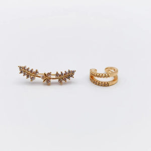 Arrivals Charm Double Copper Alloy Zircon Clip Earrings For Women Jewelry