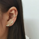 Arrivals Charm Double Copper Alloy Zircon Clip Earrings For Women Jewelry