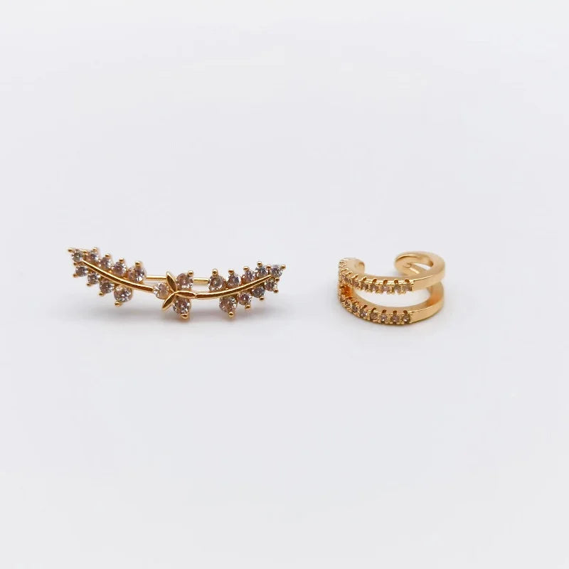 Arrivals Charm Double Copper Alloy Zircon Clip Earrings For Women Jewelry