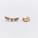 Arrivals Charm Double Copper Alloy Zircon Clip Earrings For Women Jewelry