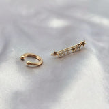 Zircon Star Clip Earrings for Women
