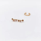Zircon Star Clip Earrings for Women