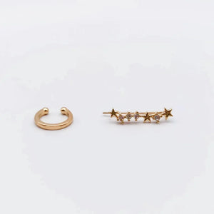 Zircon Star Clip Earrings for Women