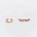 Zircon Star Clip Earrings for Women