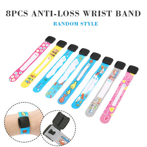 8pcs PVC Adjustable Safety Wrist Band for Kids