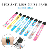 8pcs PVC Adjustable Safety Wrist Band for Kids