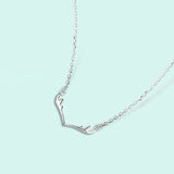 925 Silver Antlers Pendant Necklace For Women