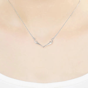 925 Silver Antlers Pendant Necklace For Women