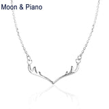 925 Silver Antlers Pendant Necklace For Women