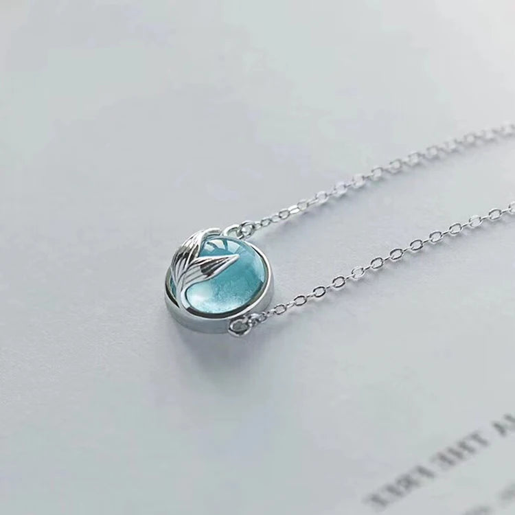 925 Silver Fish Tail Necklace & Pendant For Women