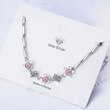 925 Sterling Silver Cherry Blossoms Flower Bracelet