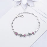 925 Sterling Silver Cherry Blossoms Flower Bracelet