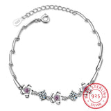 925 Sterling Silver Cherry Blossoms Flower Bracelet