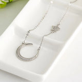 925 Sterling Silver Crystal Star Necklace Pendant for Women