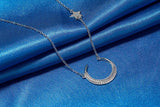 925 Sterling Silver Crystal Star Necklace Pendant for Women