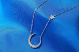 925 Sterling Silver Crystal Star Necklace Pendant for Women
