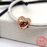925 Sterling Silver Enamel Love Pendant DIY Bracelet Charm Valentines Gift
