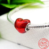 925 Sterling Silver Enamel Love Pendant DIY Bracelet Charm Valentines Gift