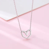 925 Sterling Silver Heart Necklace for Women