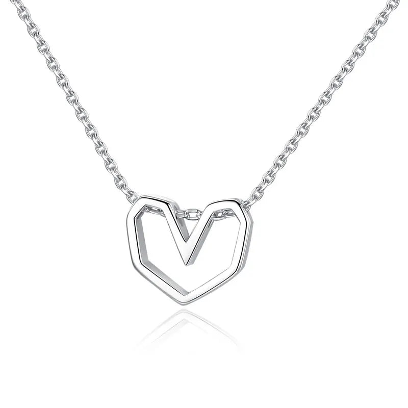 925 Sterling Silver Heart Necklace for Women