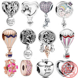 925 Sterling Silver Heart Pendant Clip Charm for Bracelet DIY Set