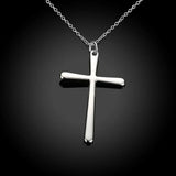 Sterling Silver Long Cross Pendant Necklace for Women Wedding