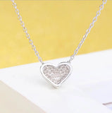 Sterling Silver Love Heart Necklace for Women Wedding Jewelry